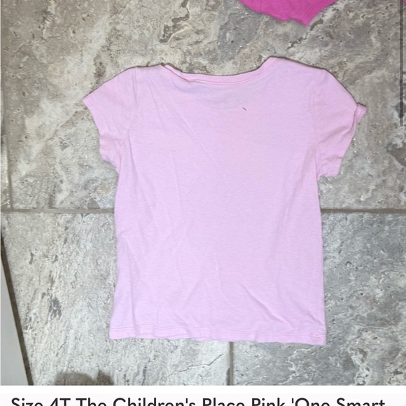 Used Size 4T The Children's Place Pink Short Sleeve Tee with Smart Cookie Design - Picture 2 of 2
